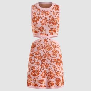 Floral Cut Out Mini Dress / Multicolor size L